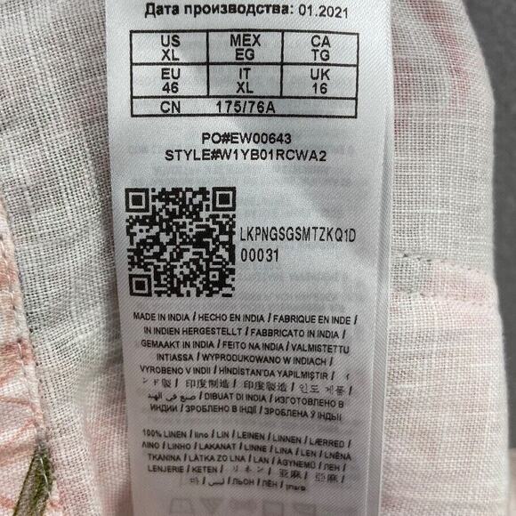 GUESS‎ Shorts Womens XL Pink Slash Pockets Belted Floral High Waist Linen Blend - Picture 10 of 12